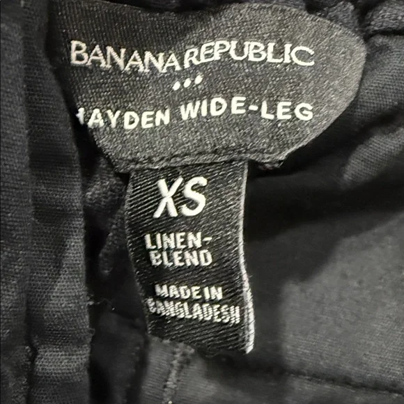 BANANA REPUBLIC Women’s HAYDEN WIDE-LEG LINEN-BLEND PULL-ON PANTS Black Size XS - Picture 3 of 8